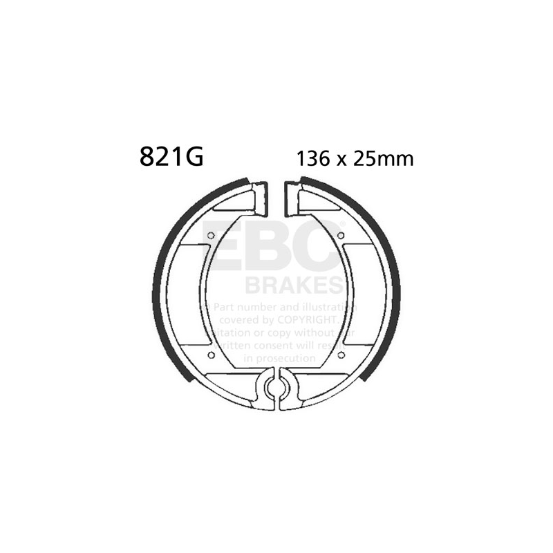 Brake shoe set EBC grooved