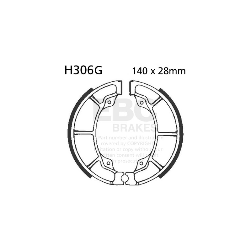 Brake shoe set EBC grooved