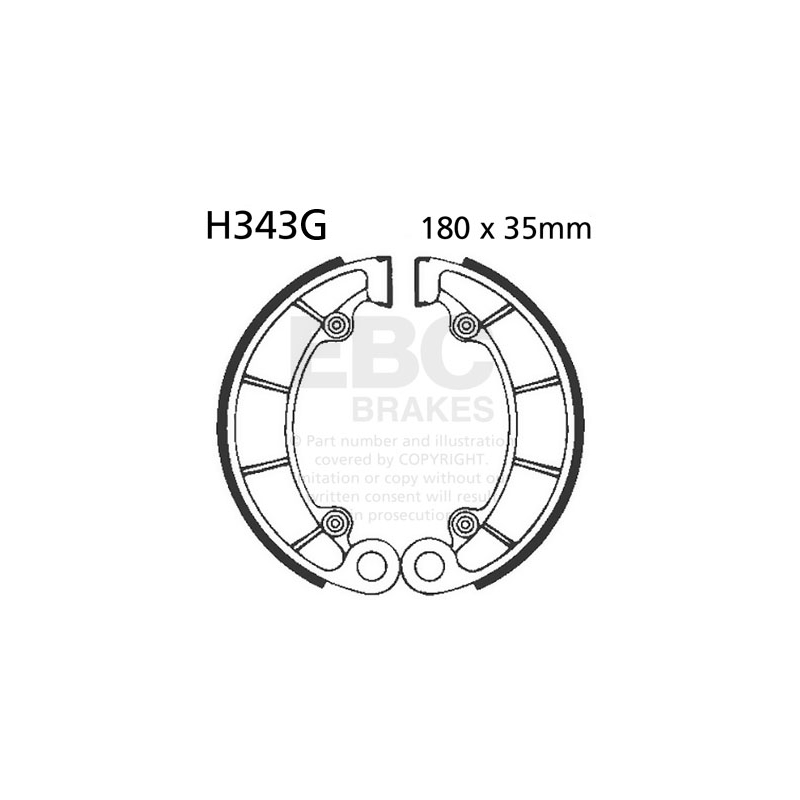 Brake shoe set EBC grooved