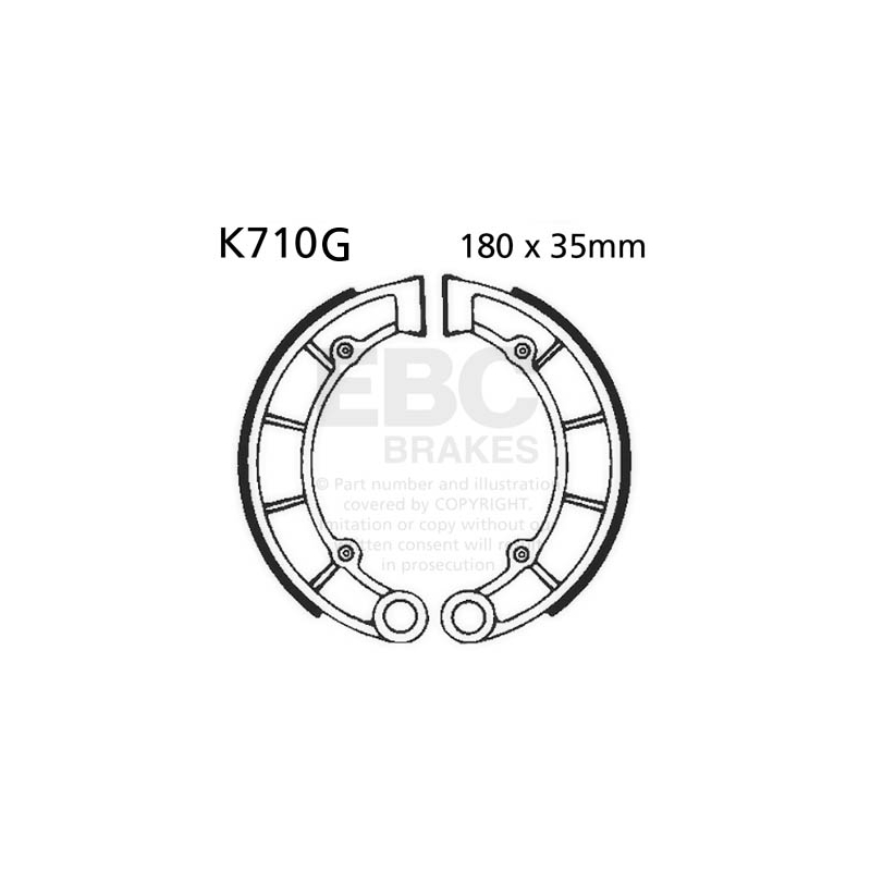 Brake shoe set EBC grooved