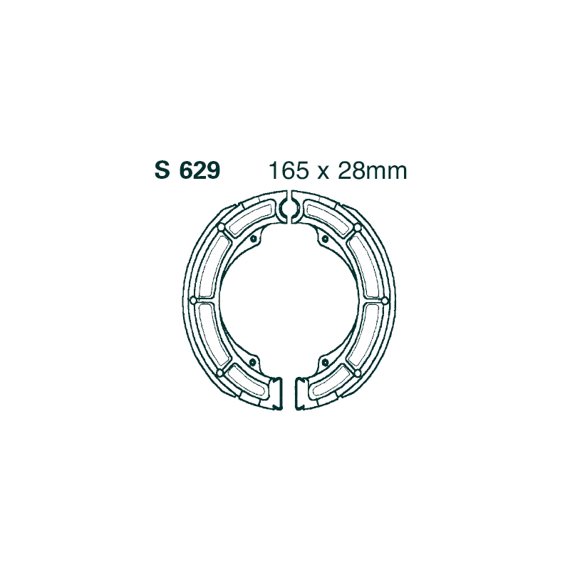 Brake shoe set EBC grooved