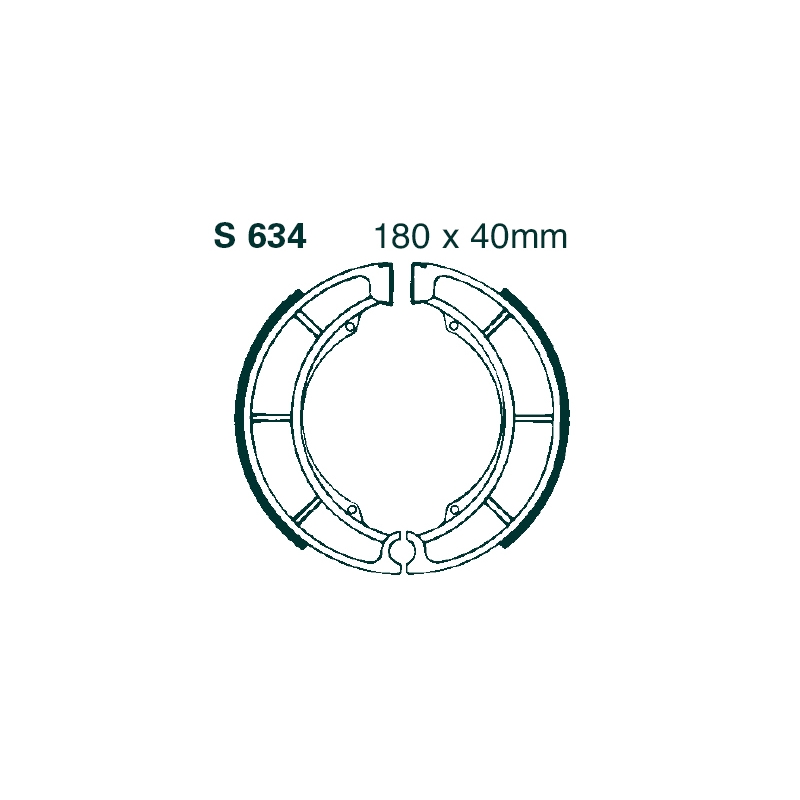 Brake shoe set EBC grooved