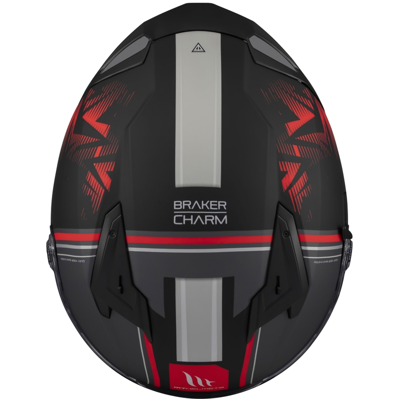 Integralhelm Motorrad MT Braker SV Charm matt schwarz-rot