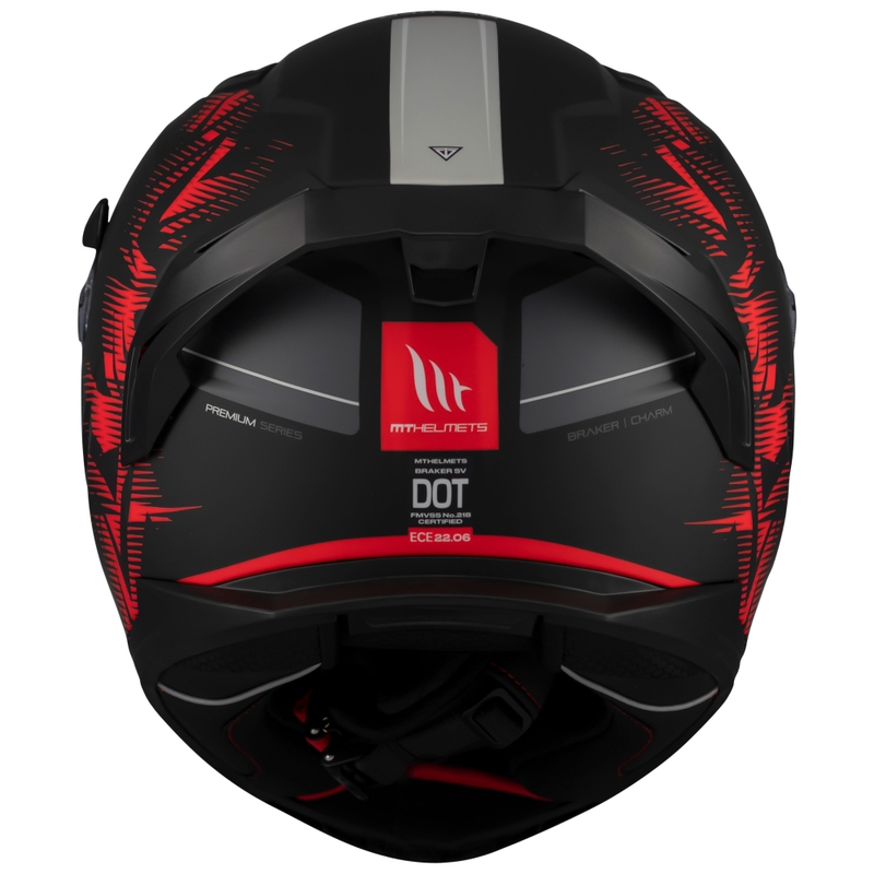 Integralhelm Motorrad MT Braker SV Charm matt schwarz-rot