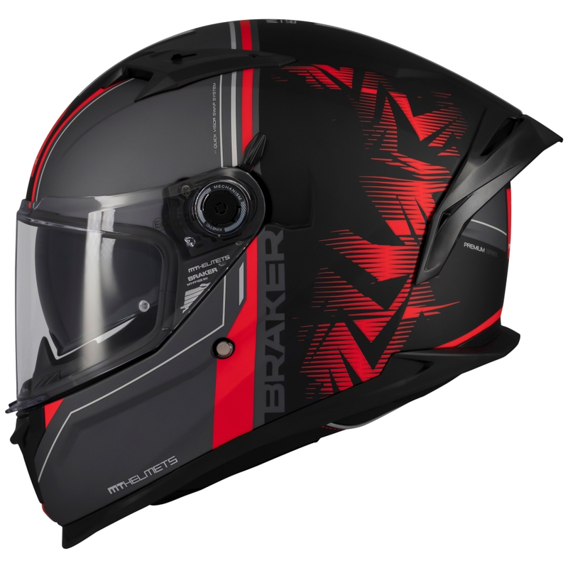 Integralhelm Motorrad MT Braker SV Charm matt schwarz-rot