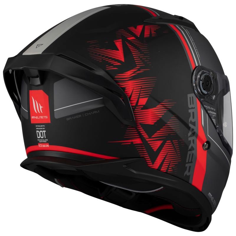 Integralhelm Motorrad MT Braker SV Charm matt schwarz-rot