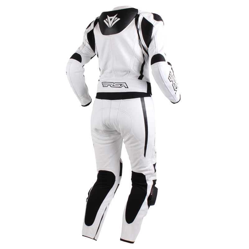 RSA Mettle Women's Motorradoverall Schwarz-Weiß Ausverkauf