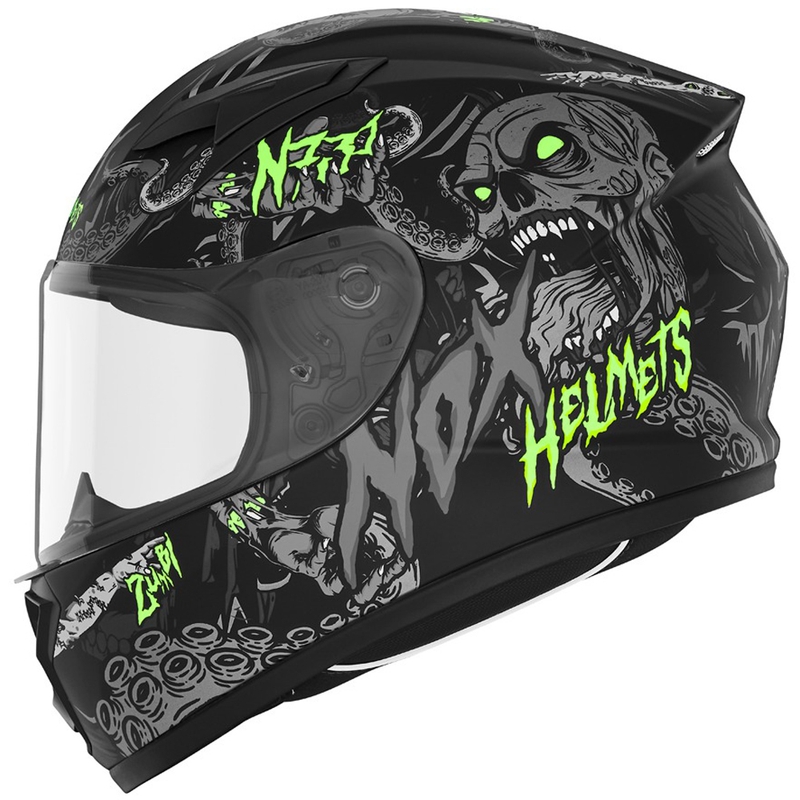 Kinder-Integralhelm für Motorräder NOX N731 ZUMBI matt schwarz-grün