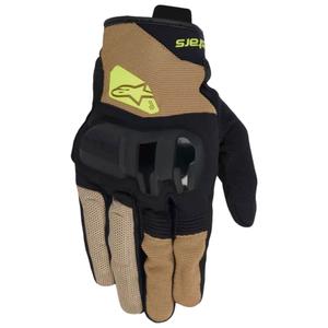 Motorradhandschuhe Alpinestars Chrome V2 Dunkelkhaki-Schwarz-Gelb