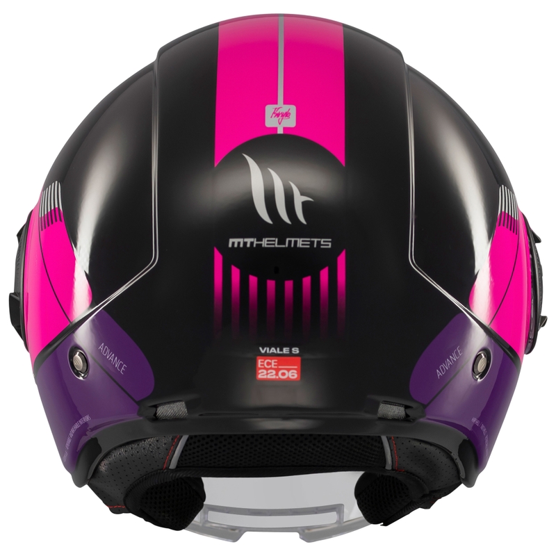 Motorrad-Jethelm MT Viale SV S Advance schwarz-pink