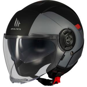 Offener Motorradhelm MT Viale SV S Advance matt schwarz-grau