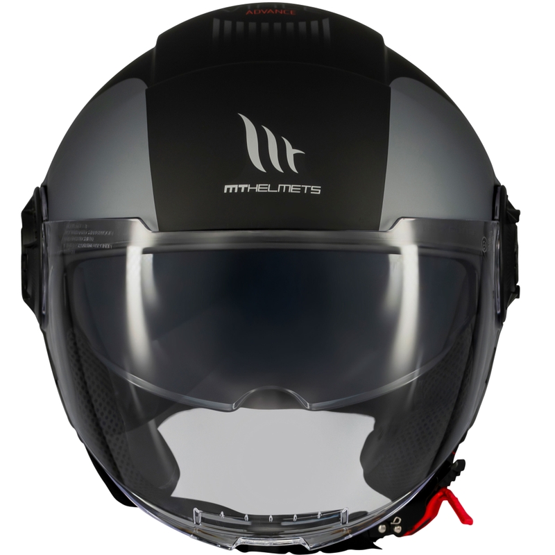 Offener Motorradhelm MT Viale SV S Advance matt schwarz-grau