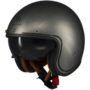 Motorrad-Jethelm MT Le Mans 2 SV Scratched Chrome mattgrau