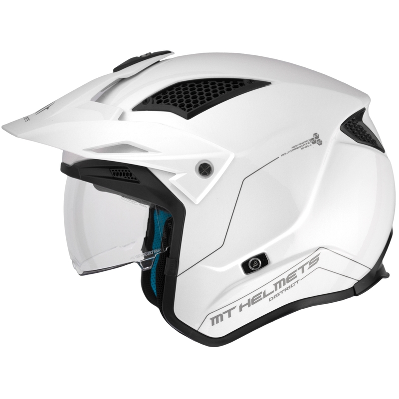Offener Trial-Motorradhelm MT District SV Solid weiß
