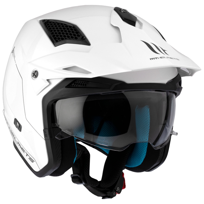 Offener Trial-Motorradhelm MT District SV Solid weiß