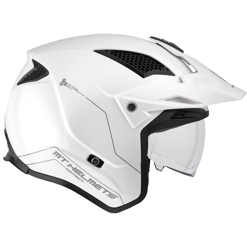 Offener Trial-Motorradhelm MT District SV Solid weiß