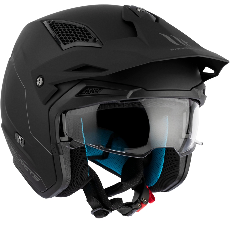 Offener Trial-Motorradhelm MT District SV Solid Mattschwarz