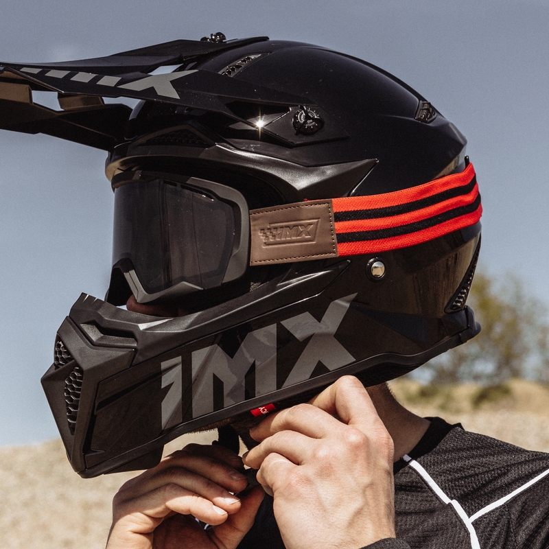 Motocrossbrille iMX Endurance Rust schwarz-rot mit getöntem Plexiglas