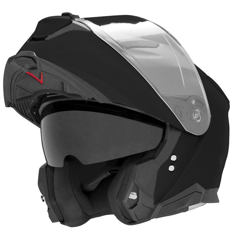 Klappbarer Motorradhelm NOX N967, glänzend schwarz