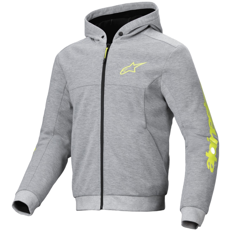 Alpinestars Chrome V2 Sport Motorrad Sweatshirt grau-gelb