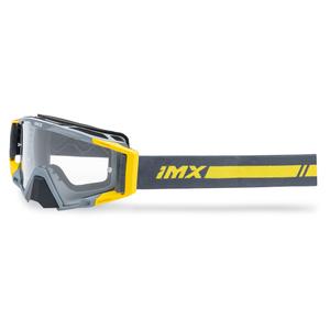 Motocrossbrille iMX Sandgrau-Fluogelb mit Iridium-Plexiglas