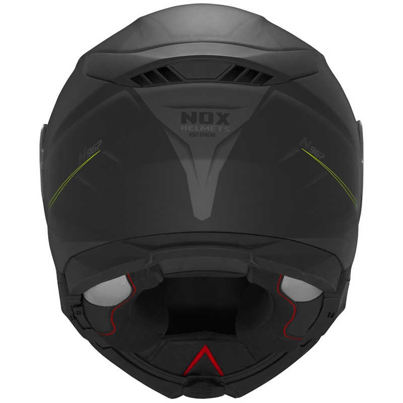 Klappbarer Motorradhelm NOX N967 Synchro, matt schwarz-fluoreszierend gelb