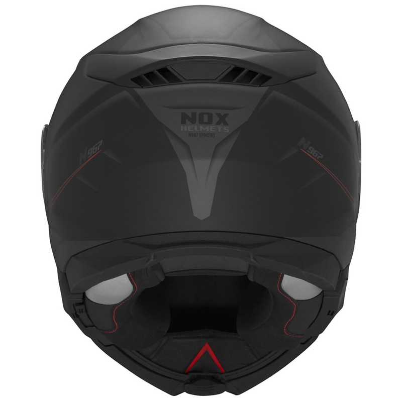 Klappbarer Motorradhelm NOX N967 Synchro, matt schwarz-rot