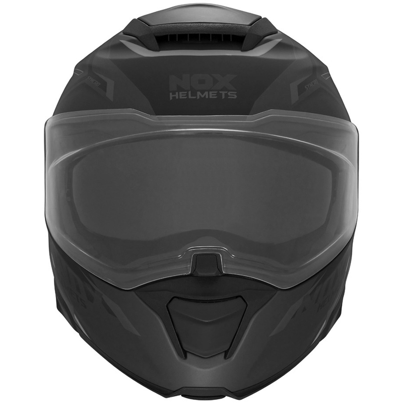 Klappbarer Motorradhelm NOX N967 Synchro matt schwarz-grau