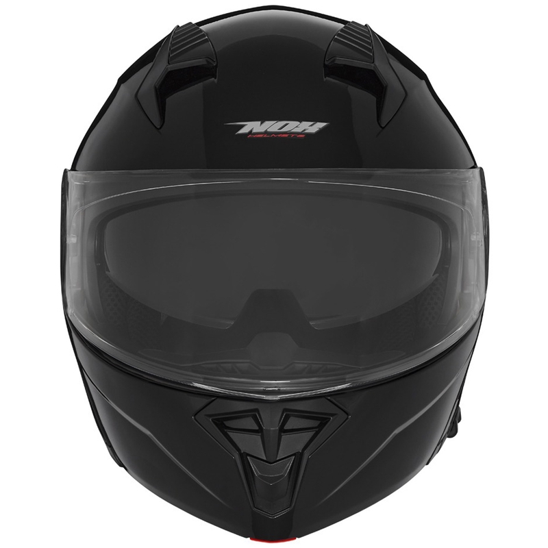 Klapphelm für Motorrad NOX N968 schwarz glänzend