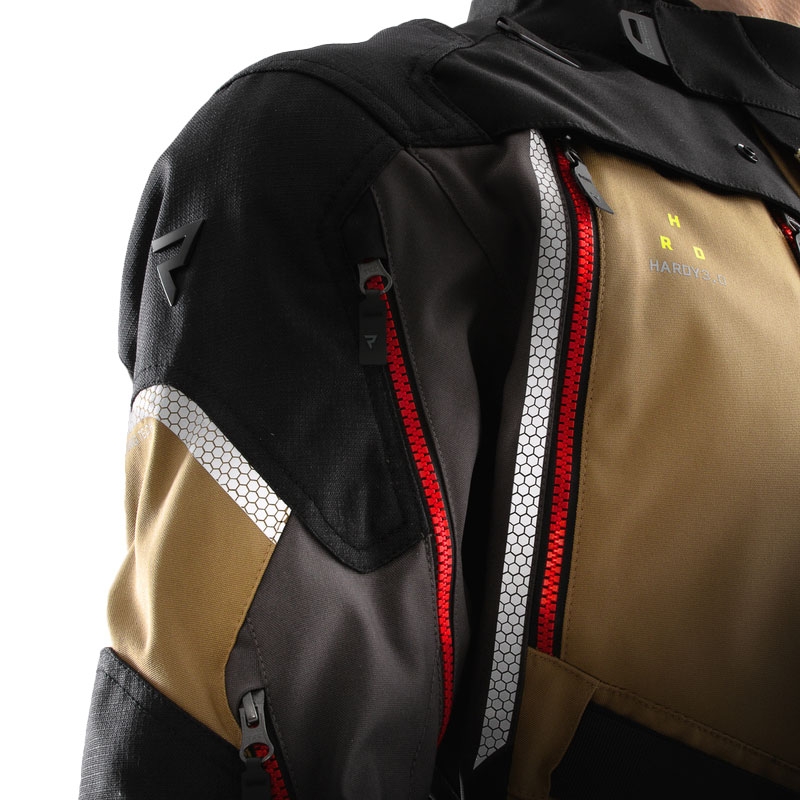 Motorradjacke Rebelhorn Hardy 3.0 beige-grau-rot