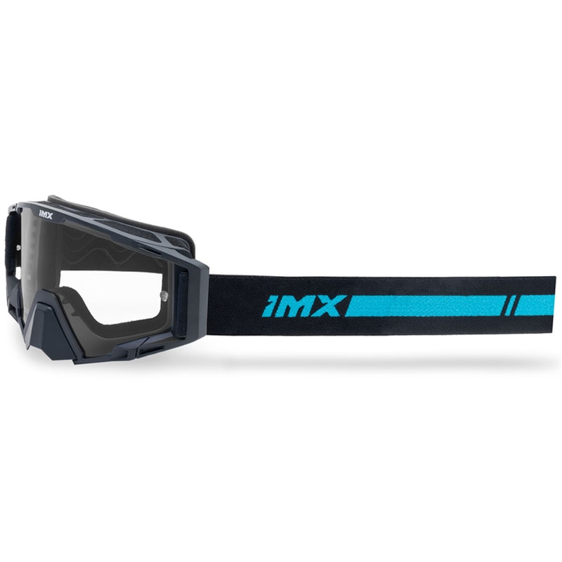 Motocrossbrille iMX Sand schwarz-blau mit blauem Iridium-Plexiglas