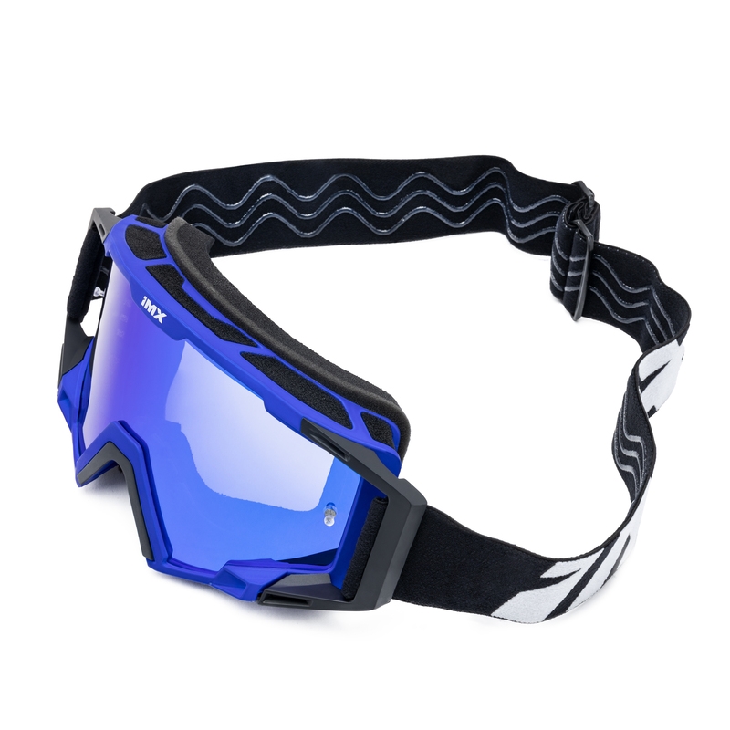 Motocrossbrille iMX Sand schwarz-blau mit Iridium-Plexiglas