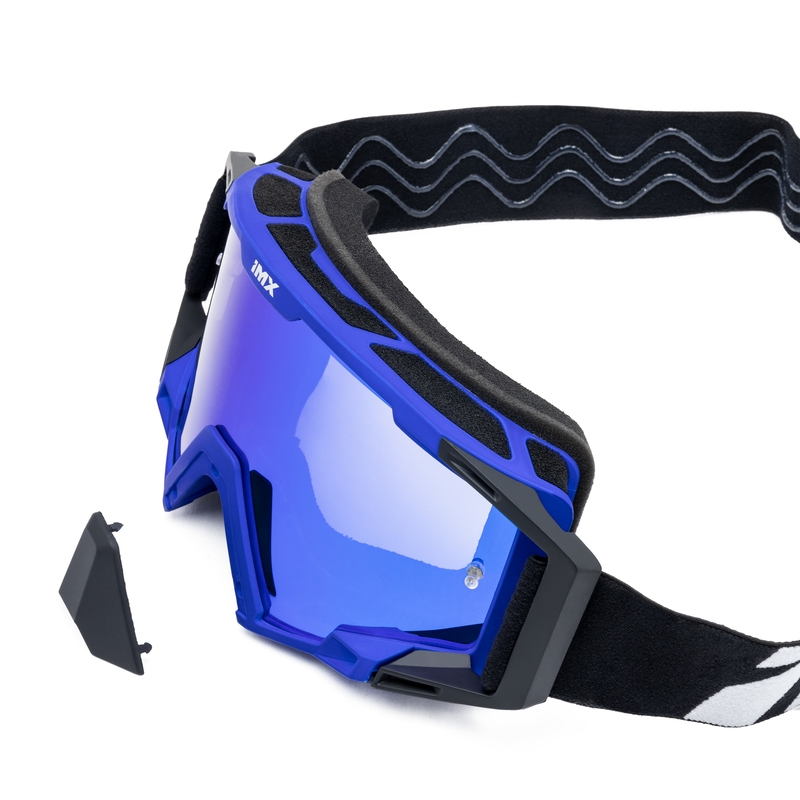 Motocrossbrille iMX Sand schwarz-blau mit Iridium-Plexiglas