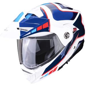 Motorradhelm SCORPION ADX-2 CAMINO perlweiß-blau-rot Ausverkauf