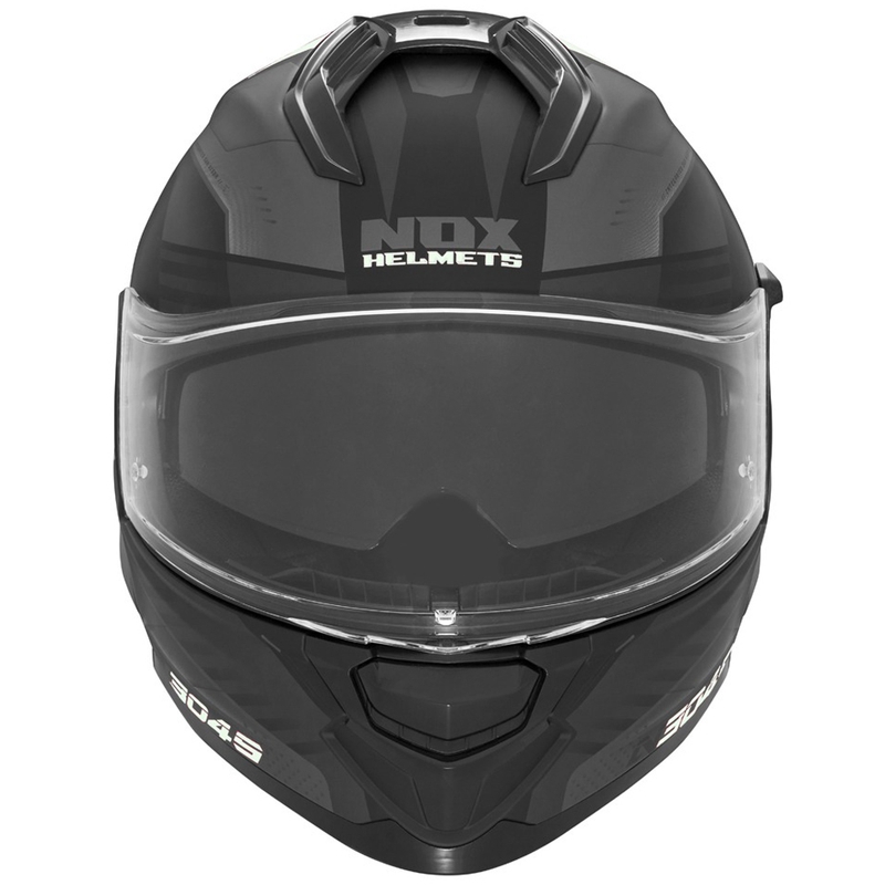 Integralhelm Motorrad NOX N304S CARVER matt schwarz-weiß