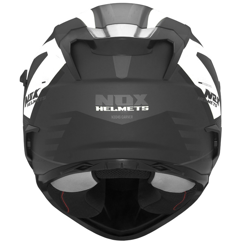 Integralhelm Motorrad NOX N304S CARVER matt schwarz-weiß