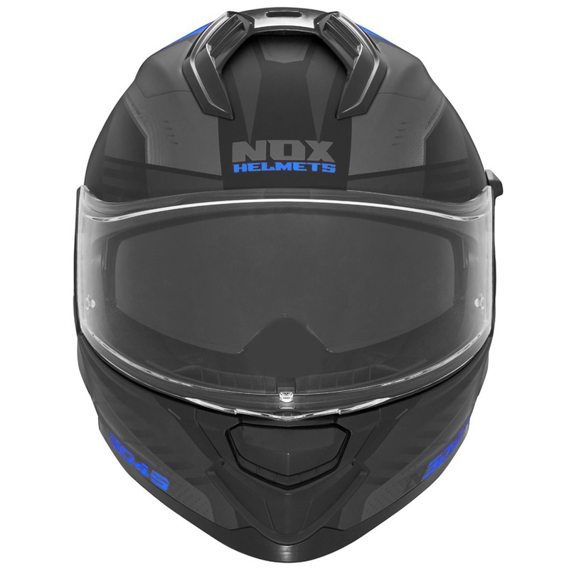 Integralhelm Motorrad NOX N304S CARVER matt schwarz-blau