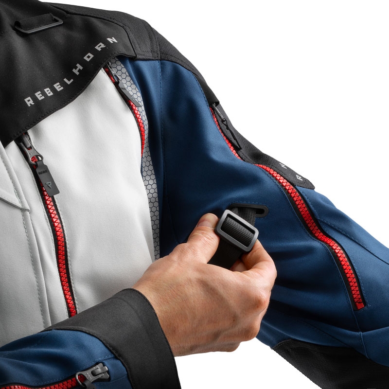 Motorradjacke Rebelhorn Hardy 3.0 blau-grau-rot