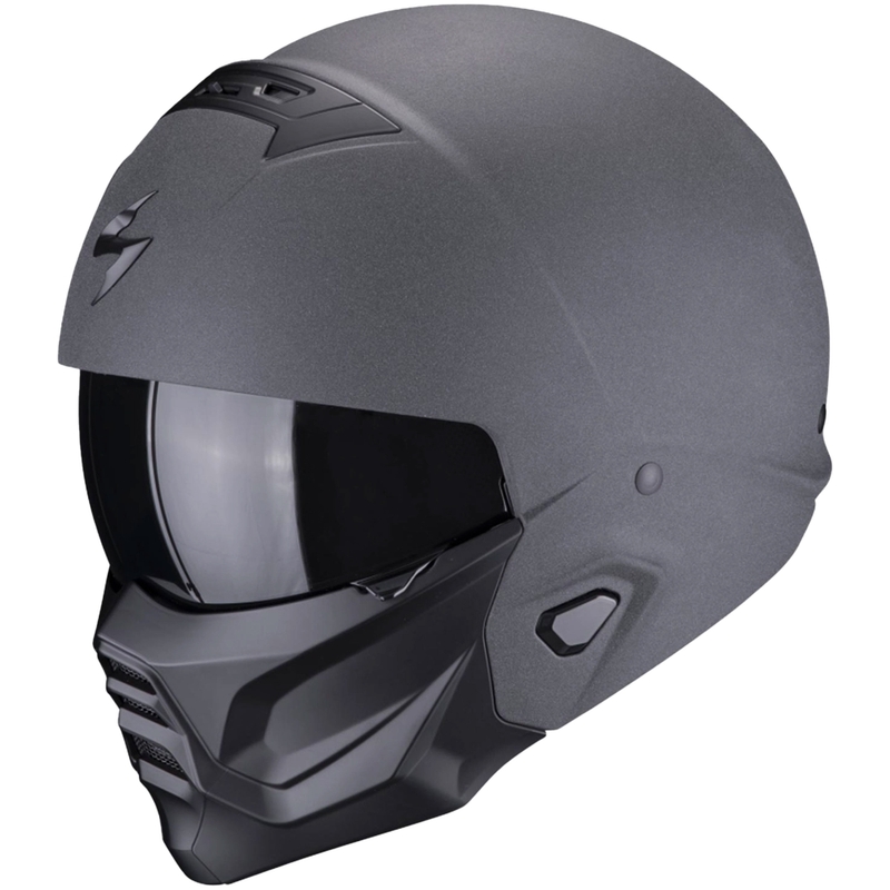 Jethelm mit Maske Scorpion EXO-COMBAT II Solid Graphit Dunkelgrau