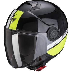 Motorradhelm SCORPION EXO-CITY STRADA pearl schwarz-weiß-fluorgelb