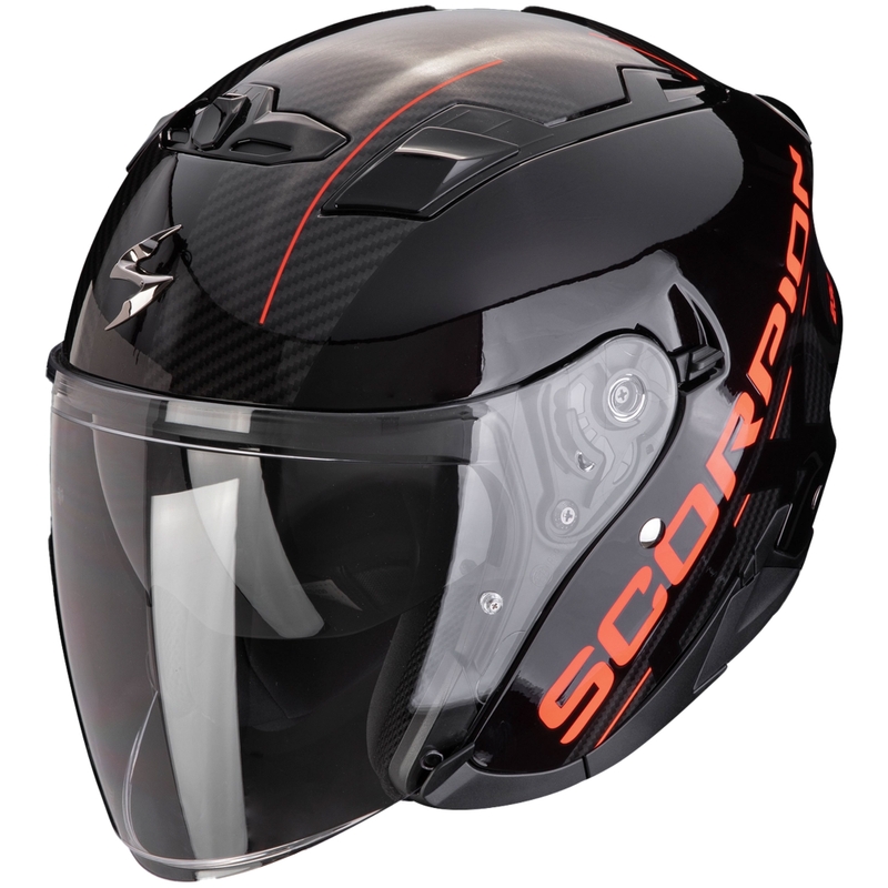 Offener Motorradhelm SCORPION EXO-230 QR schwarz-rot Ausverkauf