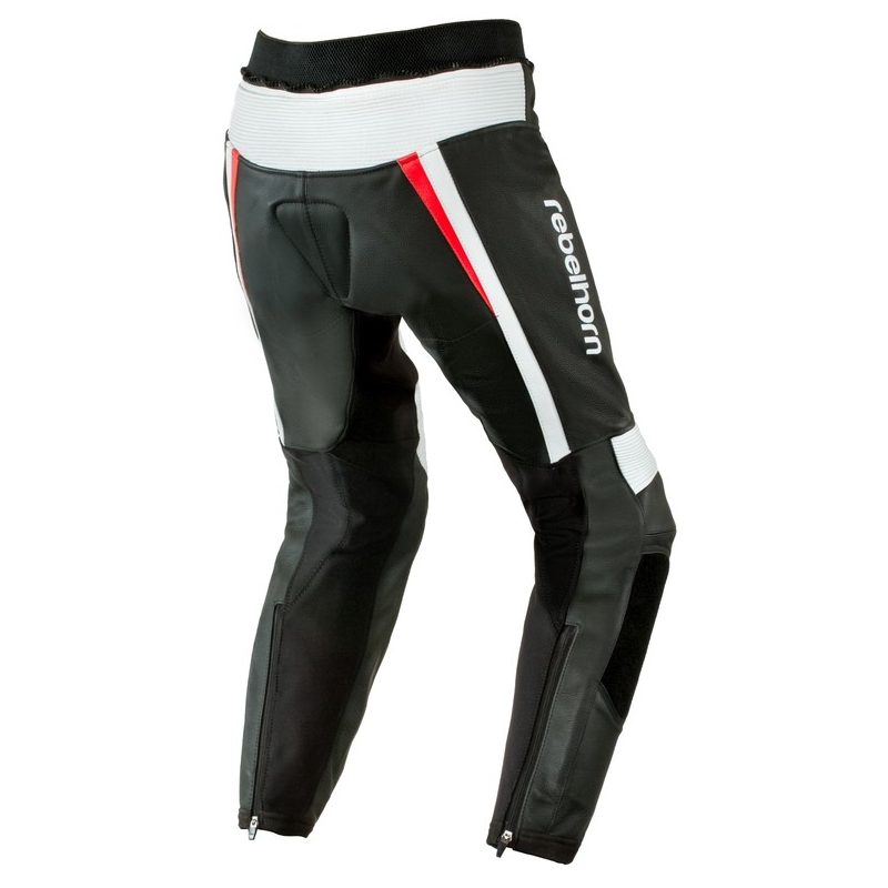 Rebelhorn Piston II Schwarz/Weiß/Rot Motorradhosen Ausverkauf