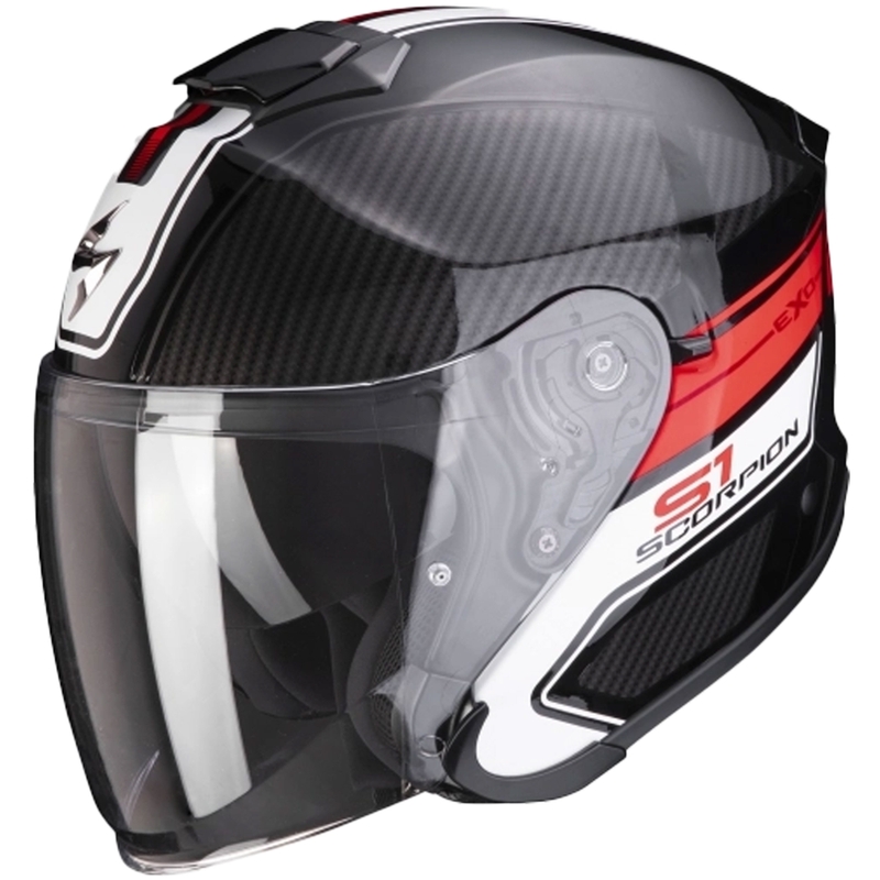 Offener Helm Skorpion EXO-S1 Cross-Ville Schwarz-Rot