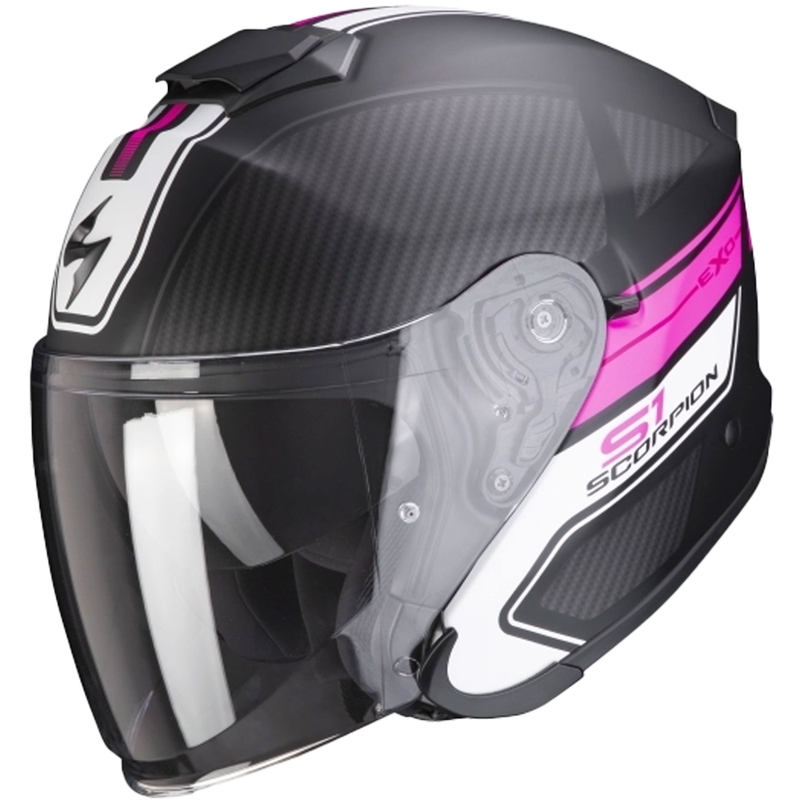 Offener Helm Skorpion EXO-S1 Cross-Ville schwarz-rosa