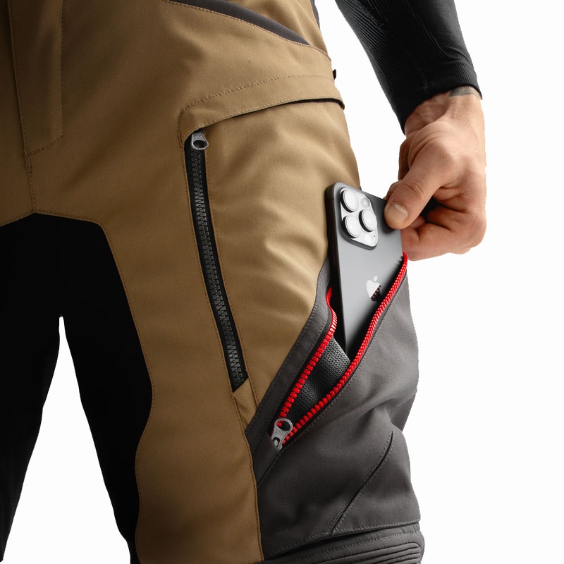 Motorradhose Rebelhorn Hardy 3.0 beige-grau-rot
