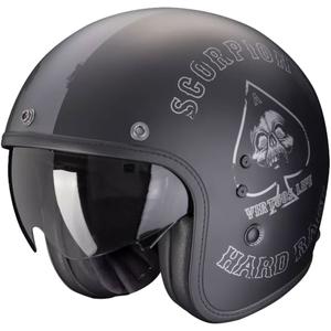 Offener Motorradhelm Scorpion Belfast Evo Spade Matt Schwarz-Silber