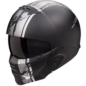 Modularer Helm Scorpion EXO-COMBAT II LORD mattschwarz-silber