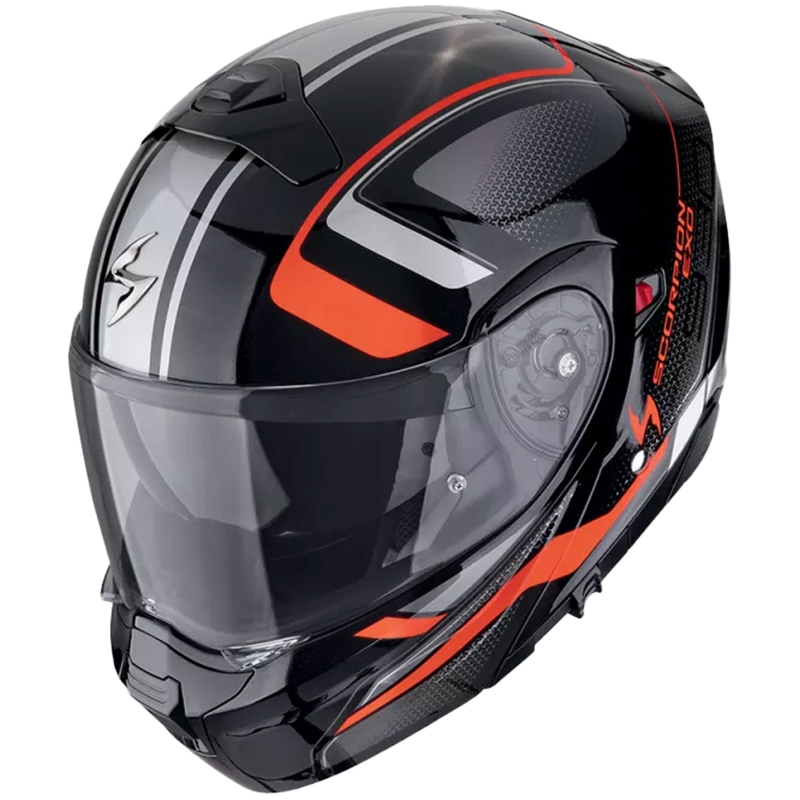Modularer Motorradhelm Scorpion EXO-930 EVO ARDENS metallic schwarz-rot
