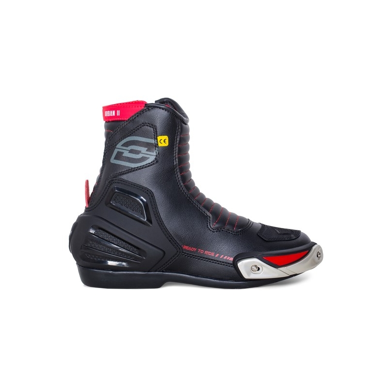 Ozone Urban II CE schwarz und rot Motorradstiefel Ausverkauf