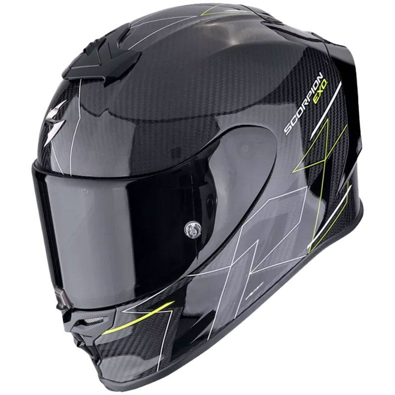 Integrierter Motorradhelm Scorpion EXO-R1 EVO CARBON AIR CYNERGY schwarz-fluo gelb
